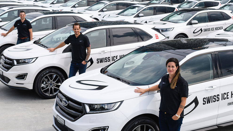 peple with white cars