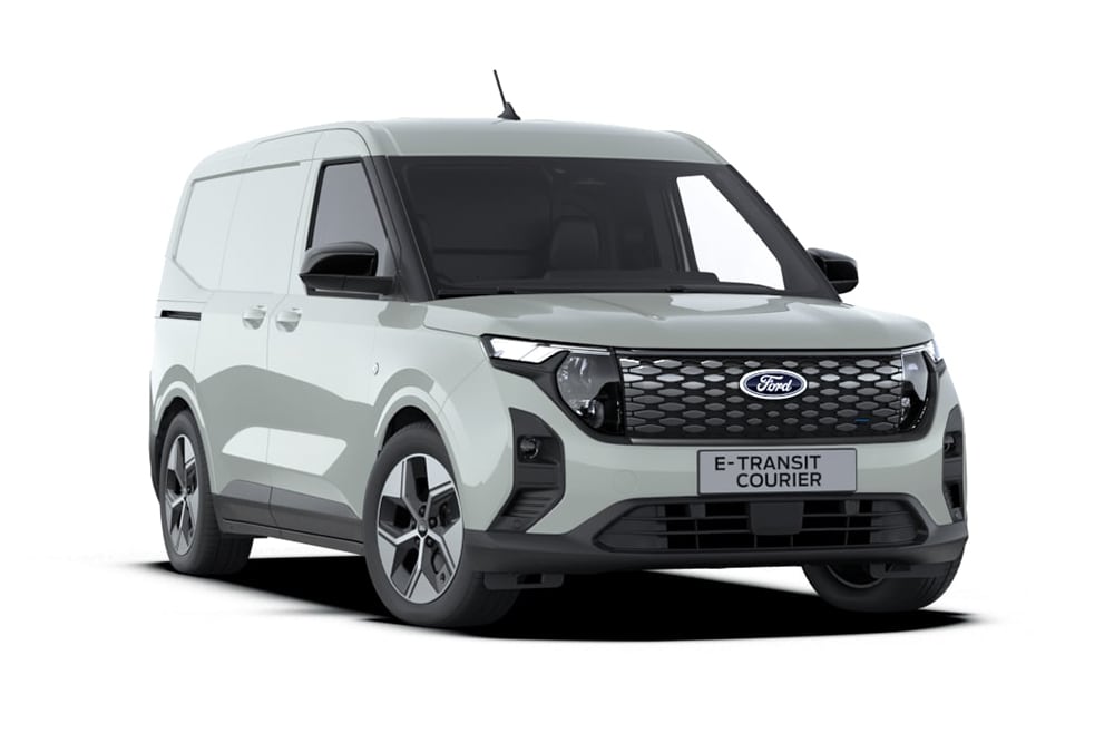 Frontansicht des neuen  E-Transit Courier.