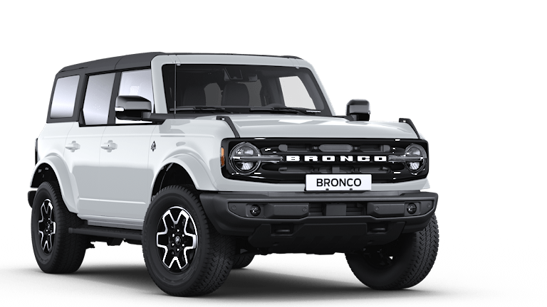 Ford Bronco weiss, Sicht von drei Vierteln vorne