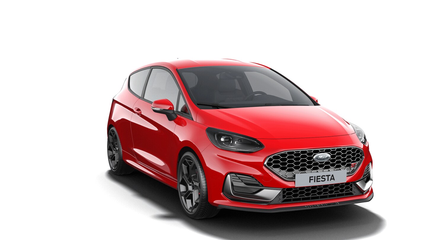 Roter Ford Fiesta ST X 3/4 Frontansicht