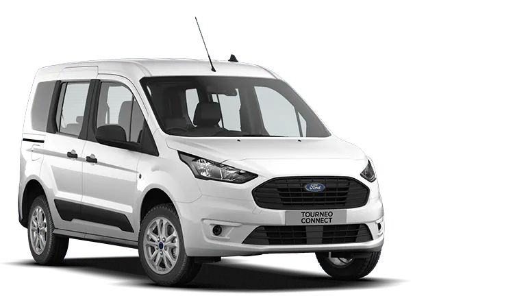 Ford Tourneo Connect weiss, Sicht von drei Vierteln vorne