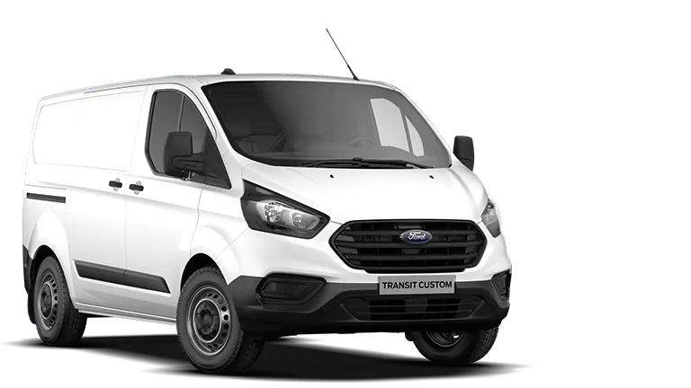 Ford Transit Custom weiss, Sicht von drei Vierteln vorne