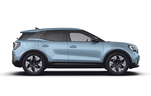 Ein blauer elektrischer Ford Explorer.