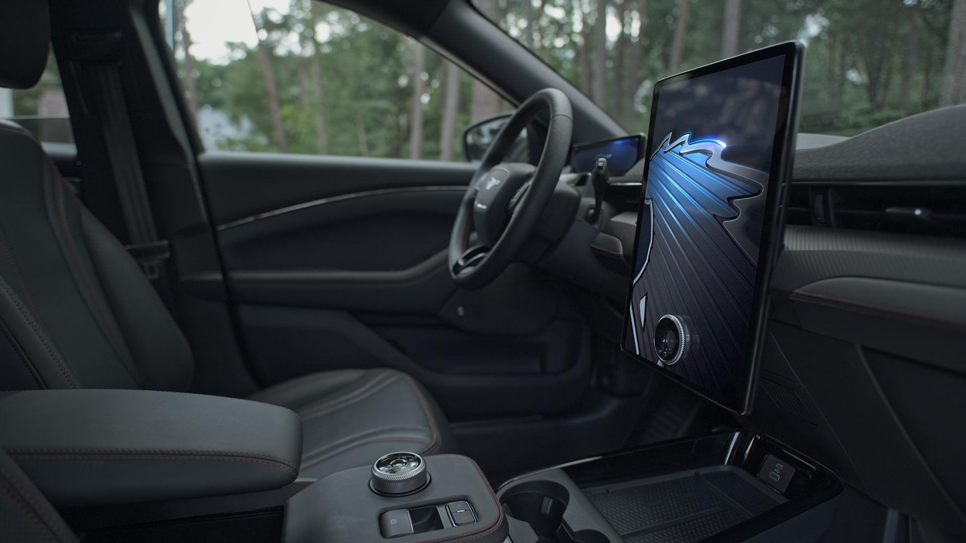 Völlig neuer Ford Mustang Mach-E Innenraum mit Ford Sync-Bildschirm der nächsten Generation