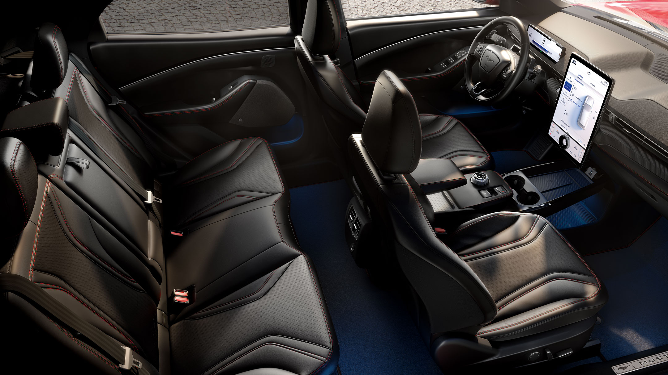 Ford Mustang Mach-E. Innenraum, Detailansicht der Sitze