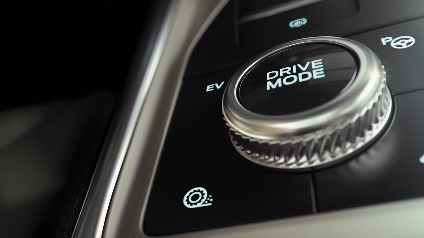 Ford Explorer Plug-In Hybrid. Innenraum Detailansicht selektiver Fahrmodus-Schalter