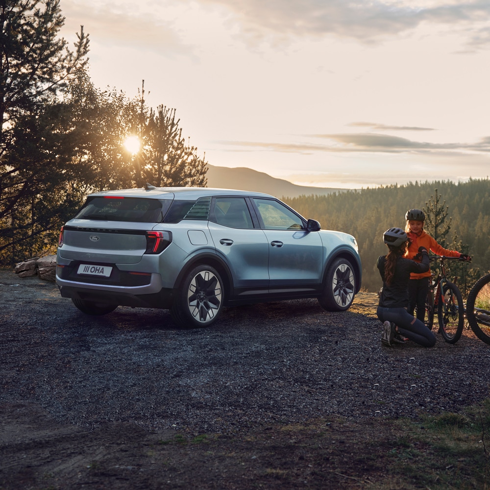 New All-Electric Ford Explorer parked in the wild