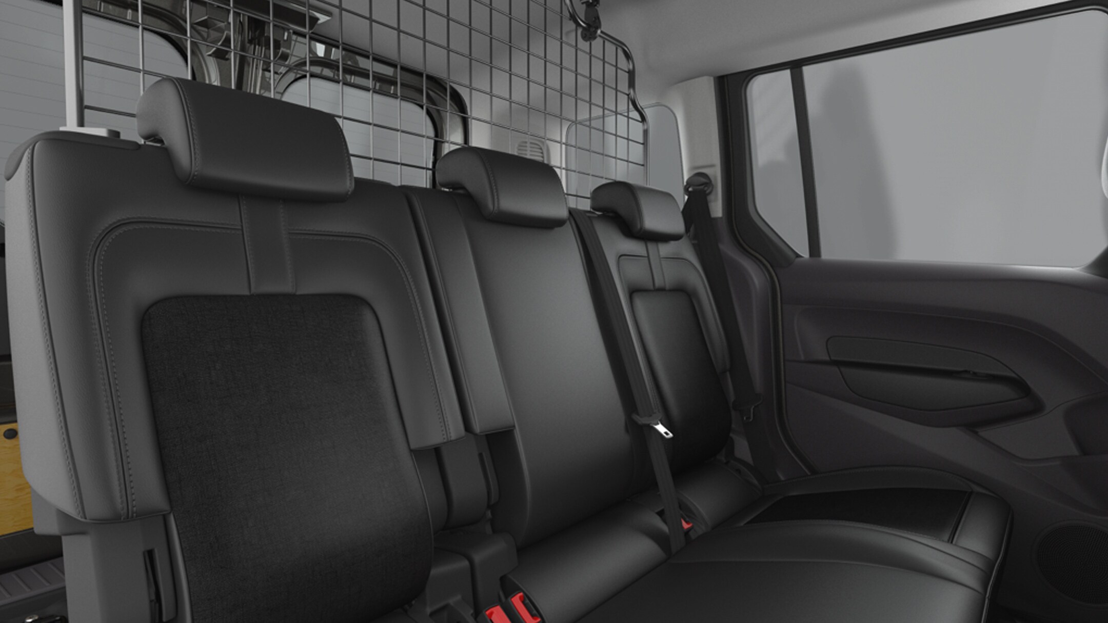 Ford Transit Connect Kombi interior with full mesh bulkhead