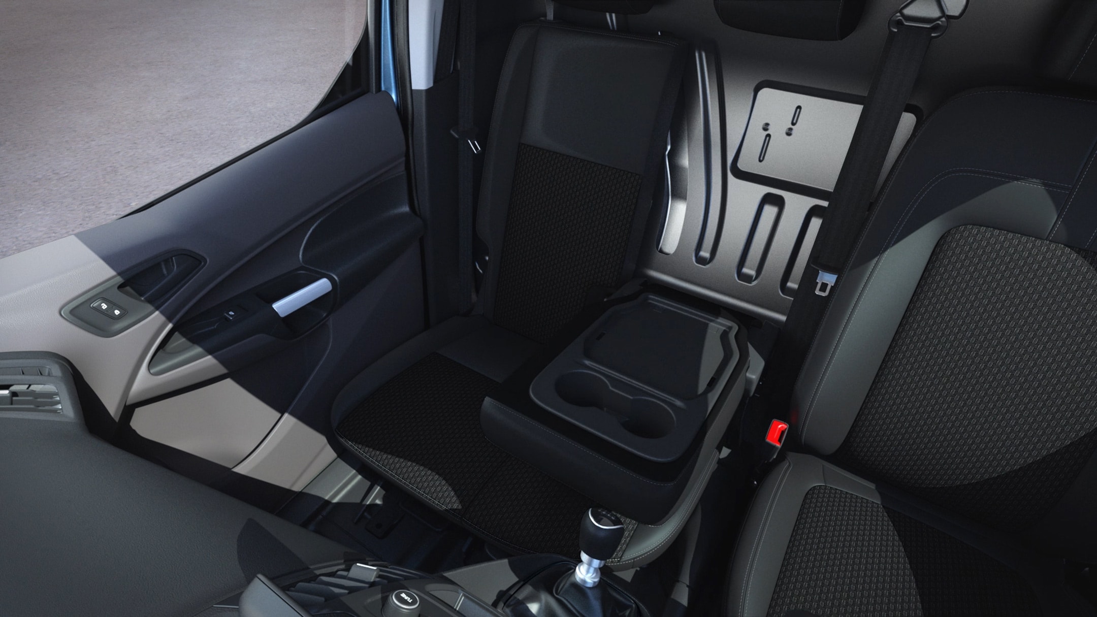 Ford Transit Connect Flexible Doppelbeifahrersitze Detail
