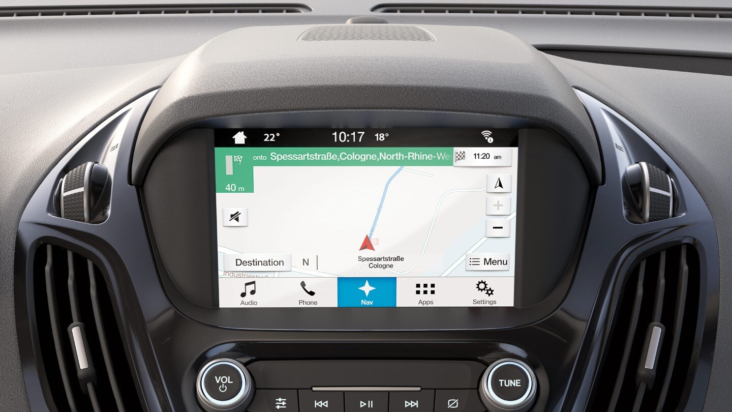 Ford Transit Courier Ausschnitt Innenraum Display mit SYNC im Detail