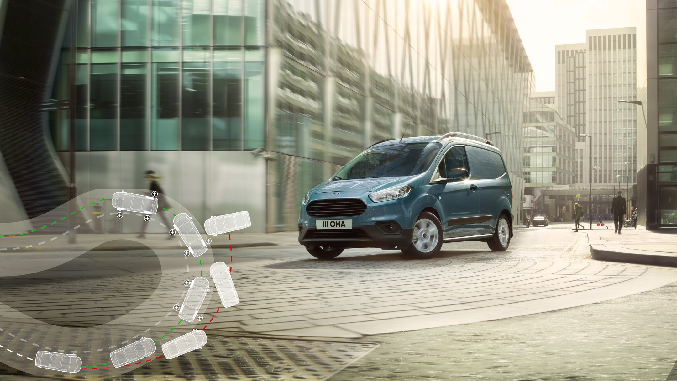 New Ford Transit Courier in motion on a street