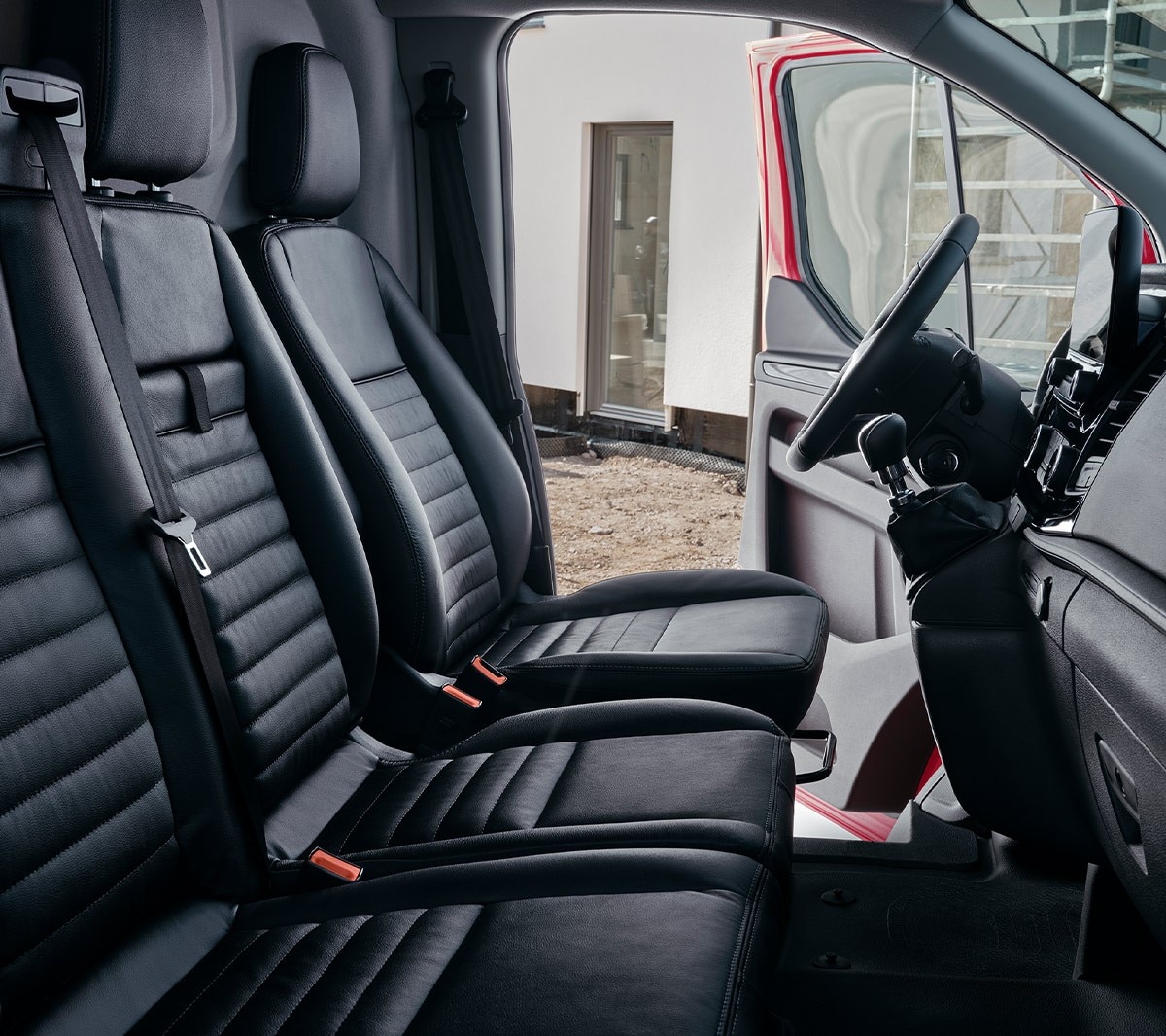 Transit Custom Innenraumansicht Beifahrerdoppelsitz von Beifahrerseite