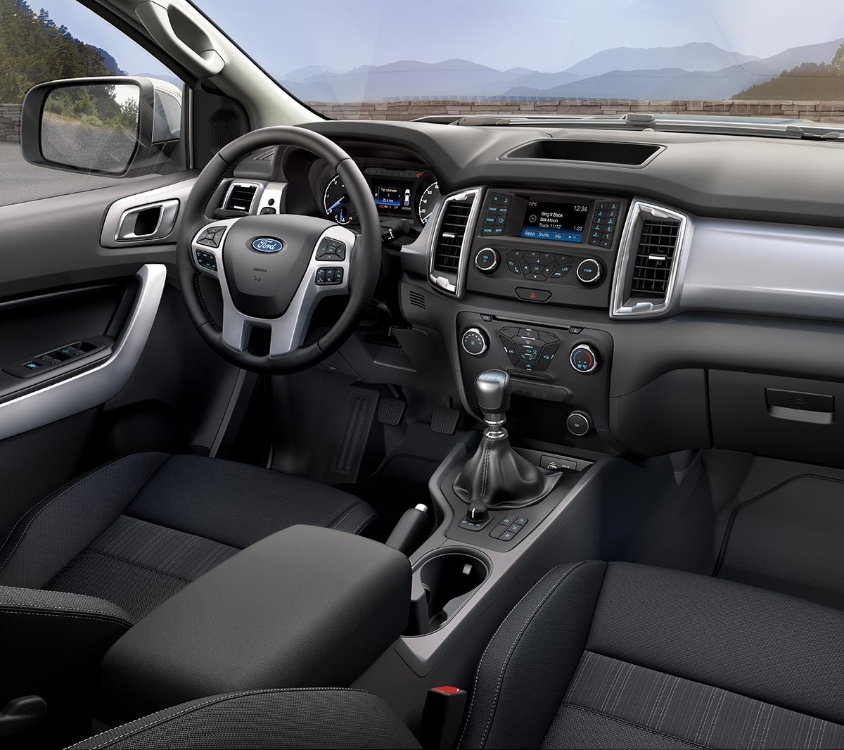 Ford Ranger Innenraumschuss Fahrersitz, Lenkrad und Armaturenträger