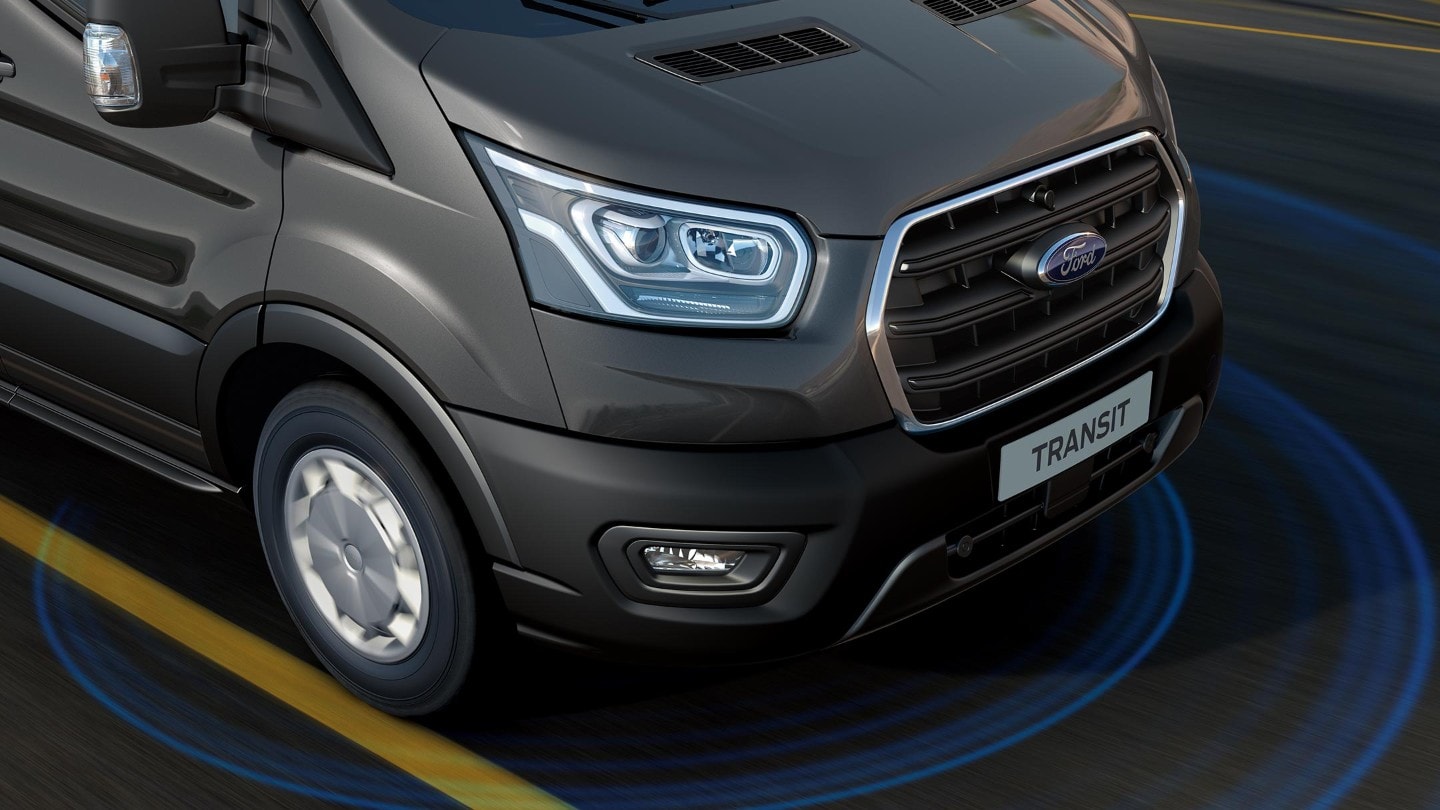 Ford Transit Anthrazit Fahrspur-Assistent Illustration