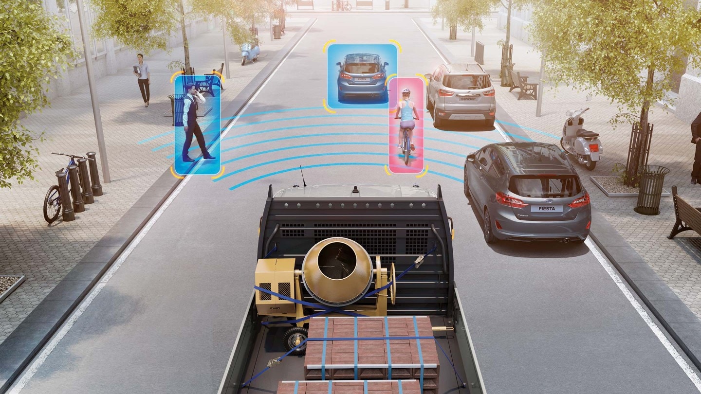 Ford Transit Bus Pre-Collision-Assist Illustration