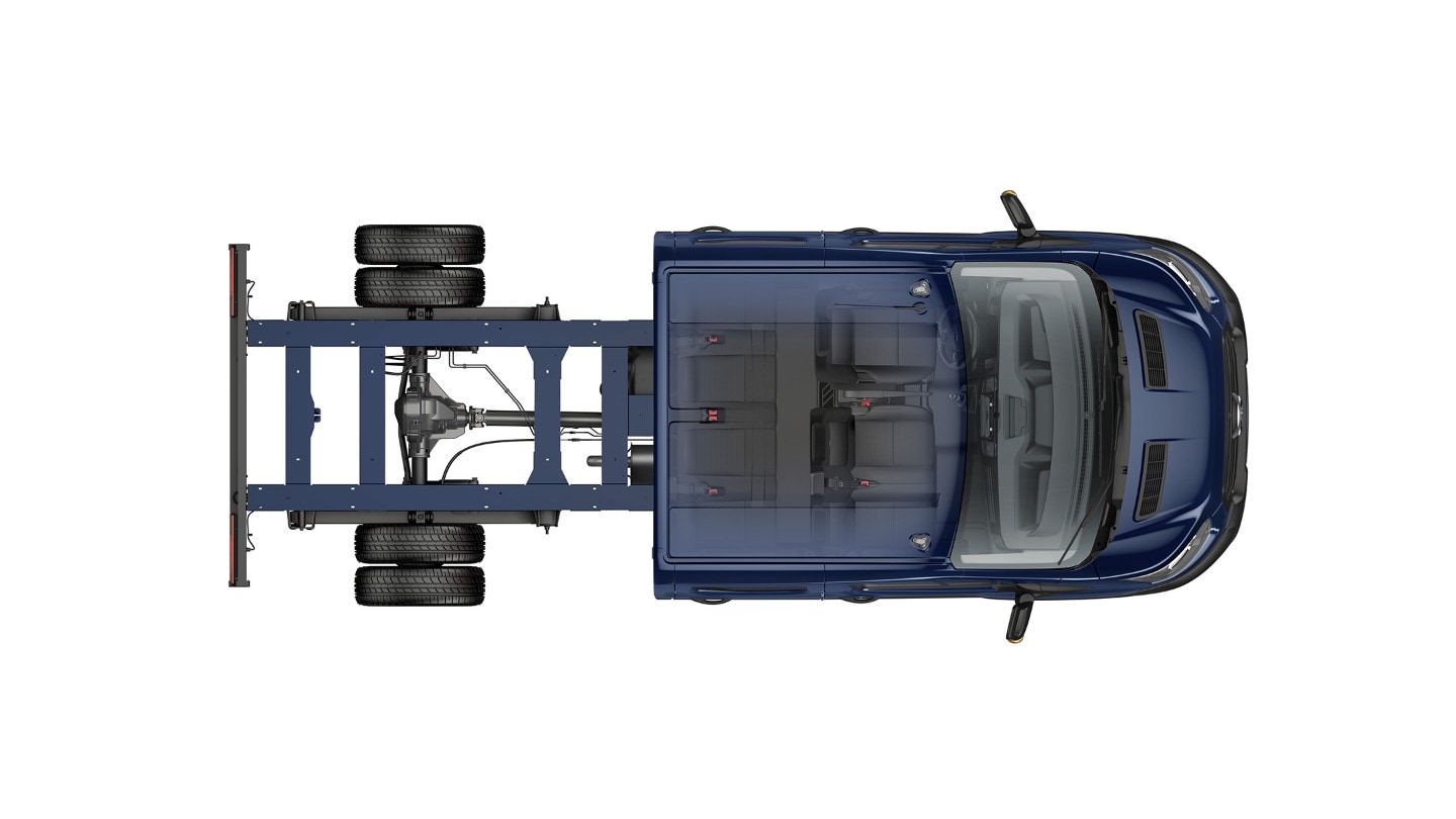 Ford Transit Fahrgestell Doppelkabine Vogelperspektive
