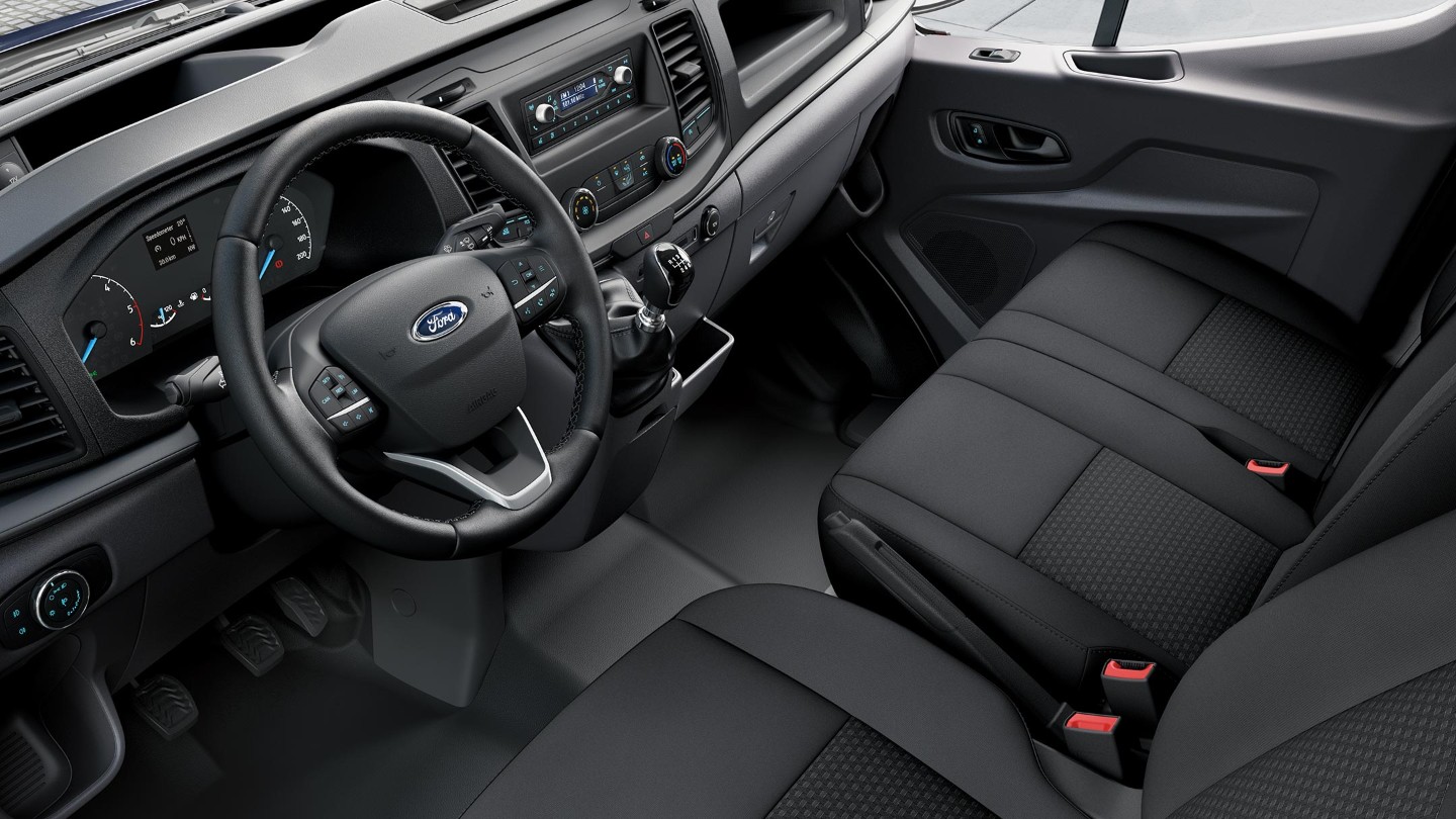Ford Transit Innenraumansicht Beifahrer-Doppelsitz im Detail