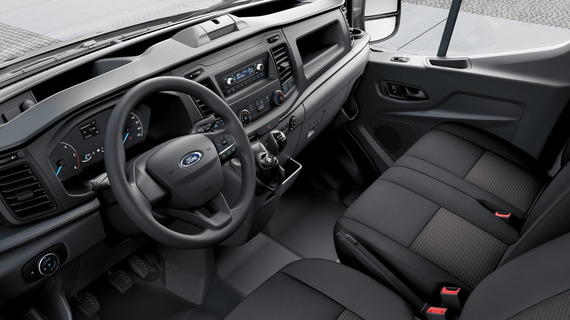 Ford Transit Kombi PKW Innenansicht Fahrerkabine von Fahrerseite