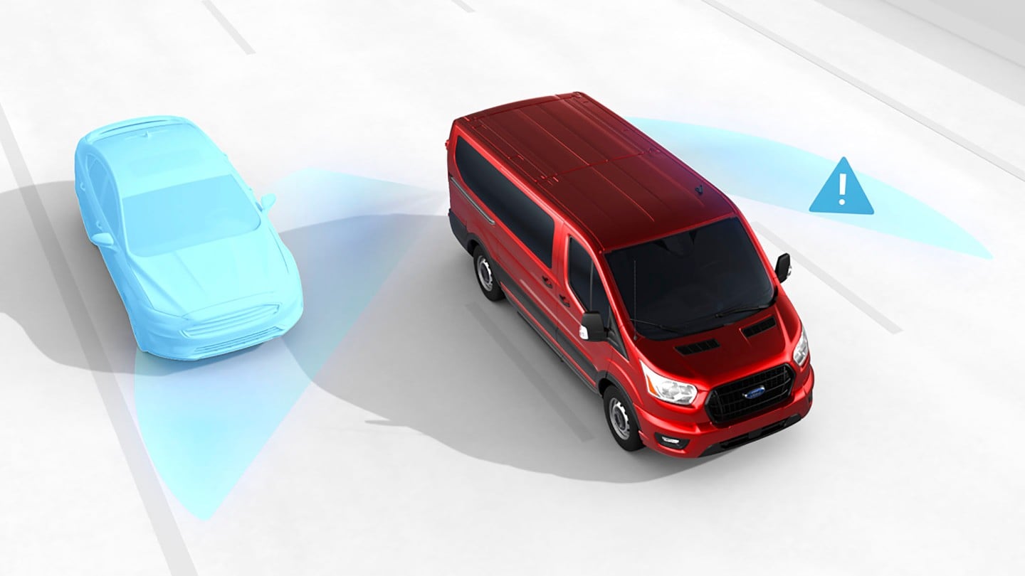 Ford E-Transit Toter-Winkel-Assisent Illustration