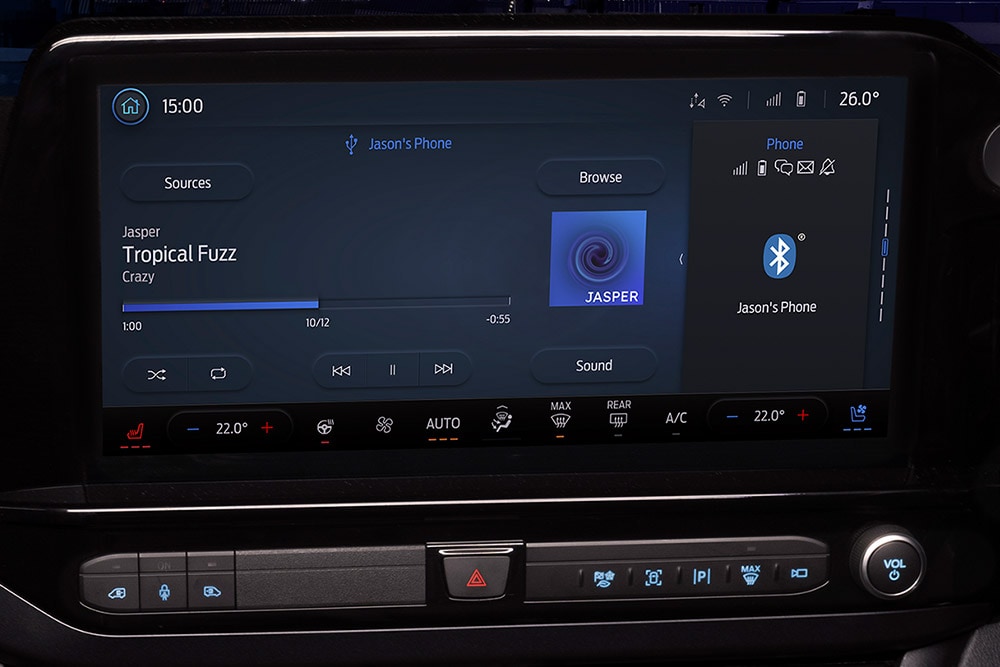 Infotainment-Bildschirm im Ford Transit Custom