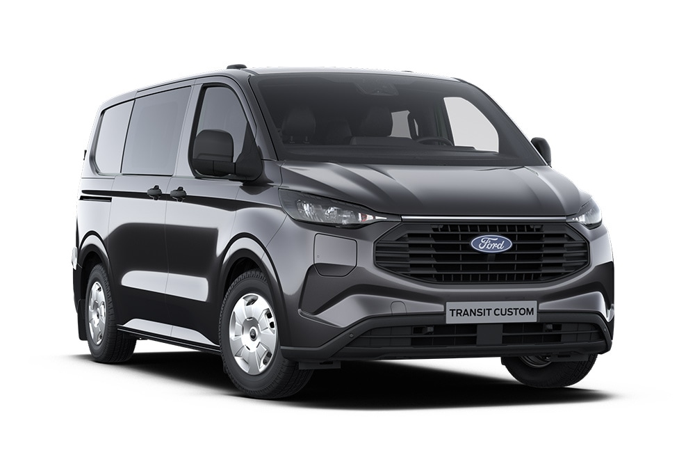 Dunkelgrauer Trend Ford Transit Custom Doppelkabine-in-Van.