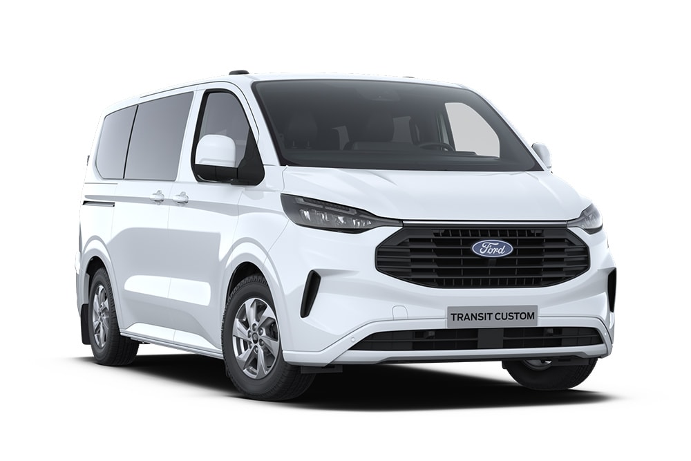Weisser Ford Transit Custom Kombi