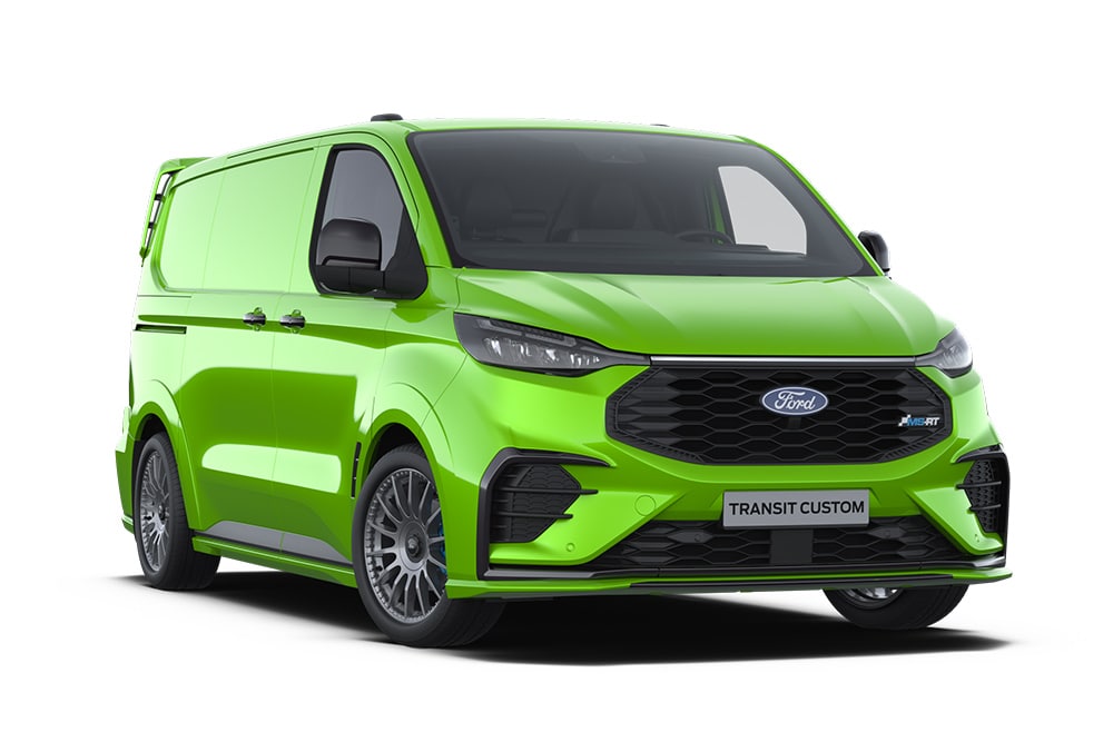 Grüner MS-RT Ford Transit Custom Kleintransporter.