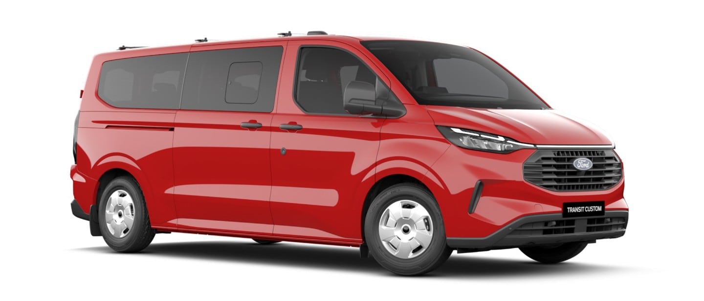 Roter Ford Transit Kombi