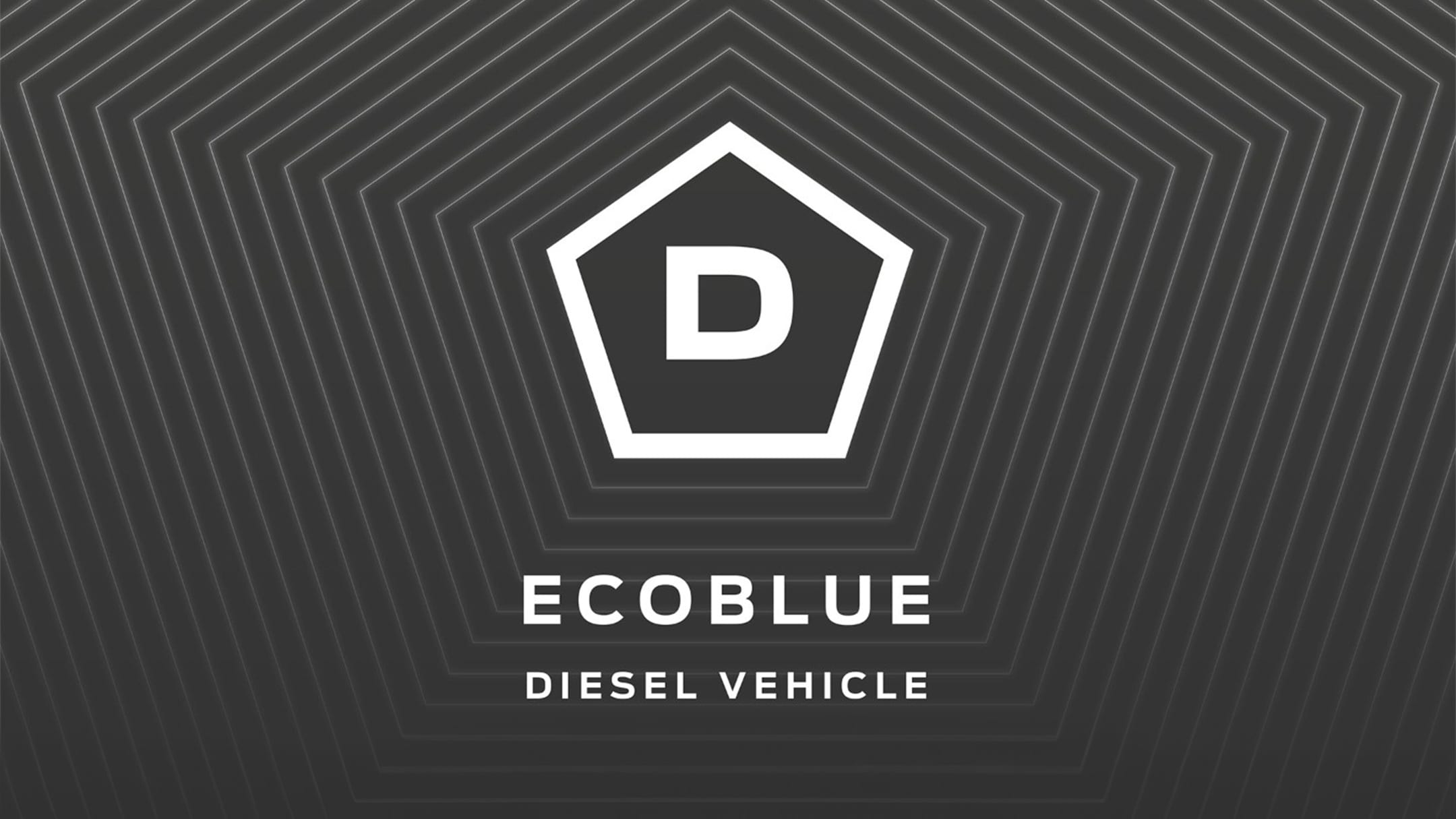 „Ecoblue Diesel“-Symbol auf schwarzem Hintergrund.