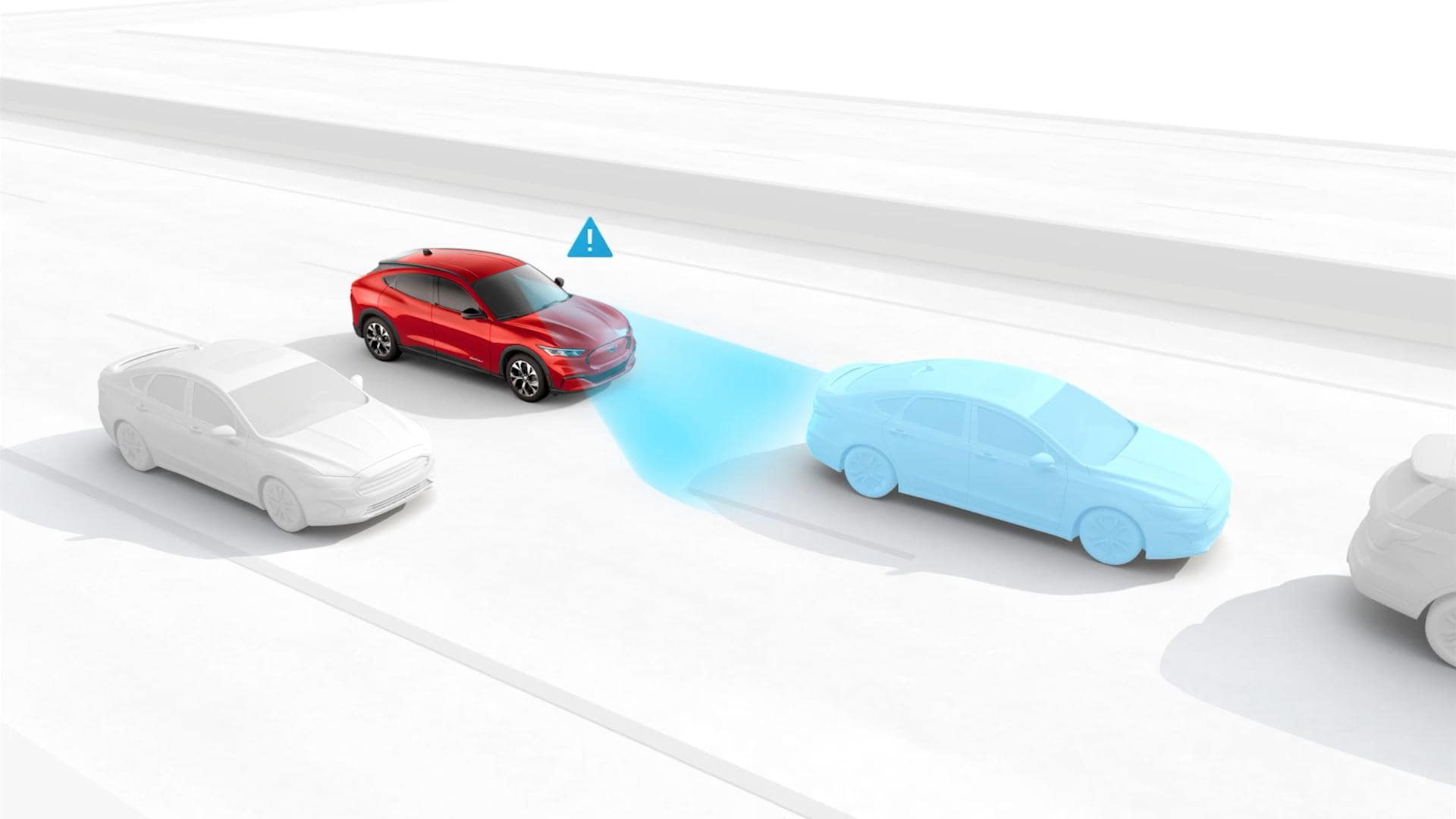 Grafik zur Veranschaulichung des Fahreraufmerksamkeitssystems an einem Ford-Fahrzeug.