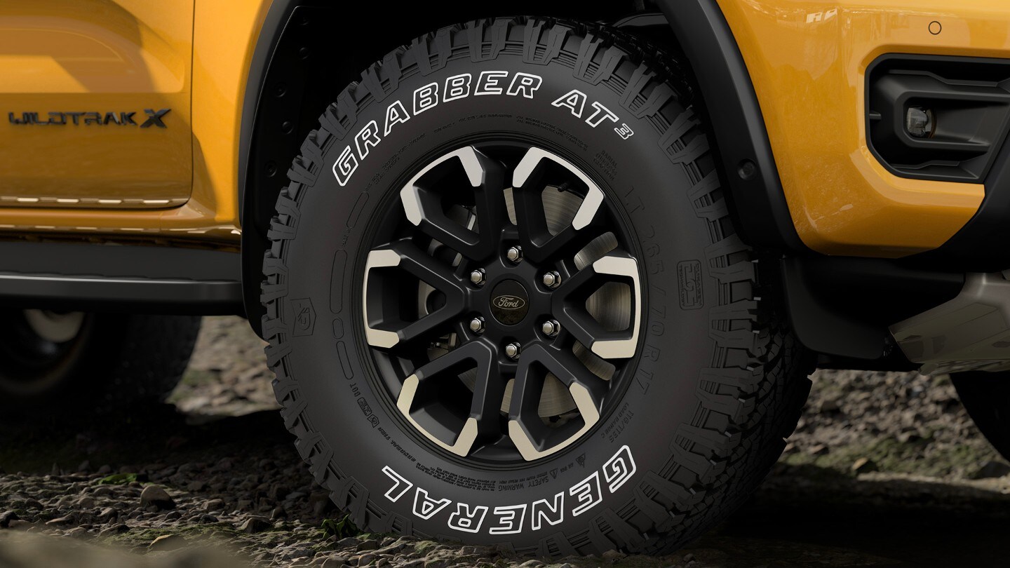Ranger Wildtrak X schwarze Leichtmetallfelgen im Detail