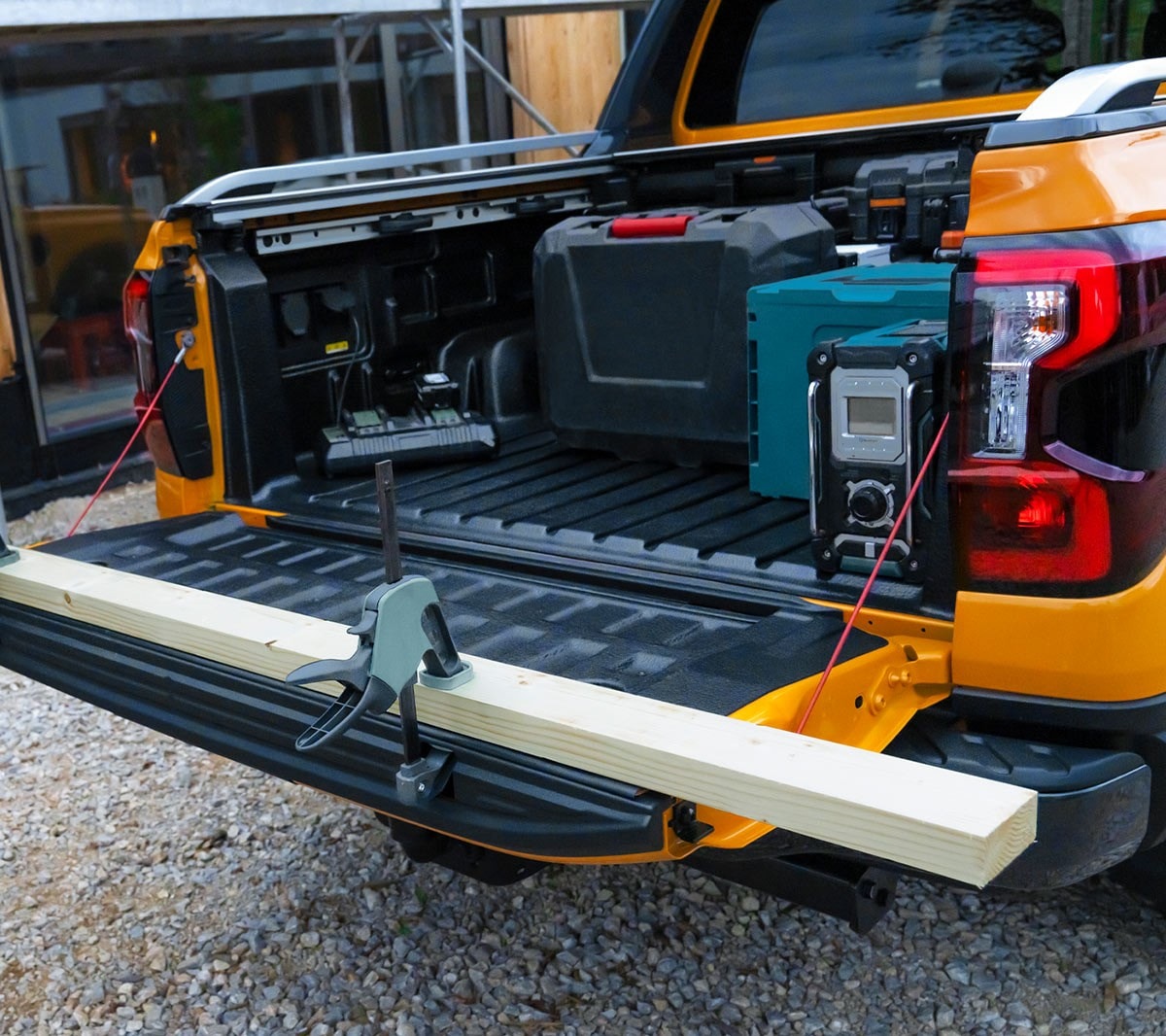 All-New Ranger Raptor Tailgate workbench in use