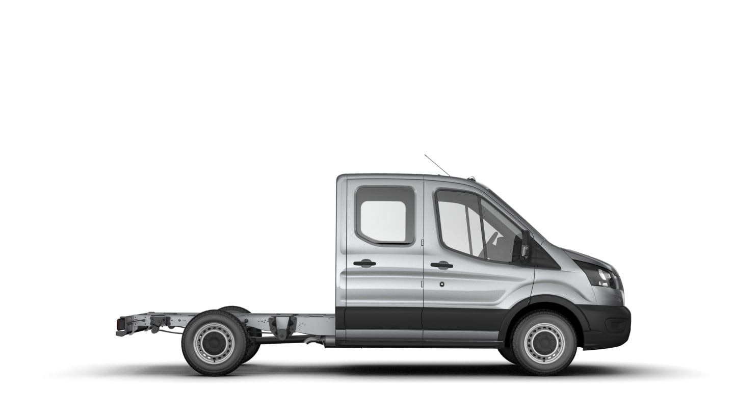 Transit Double Chassis Cab in Moondust Silver 