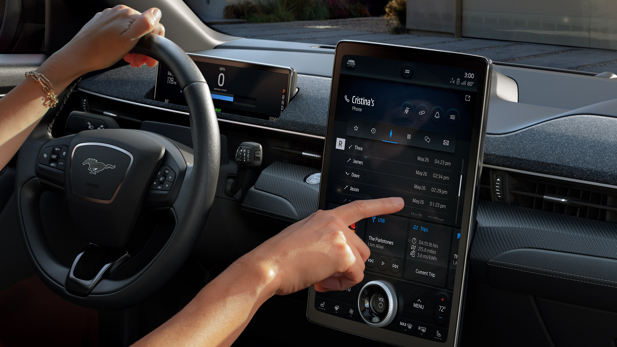 Darstellung einer kabellosen Kontrolle auf einem Ford SYNC 4 Touchscreen