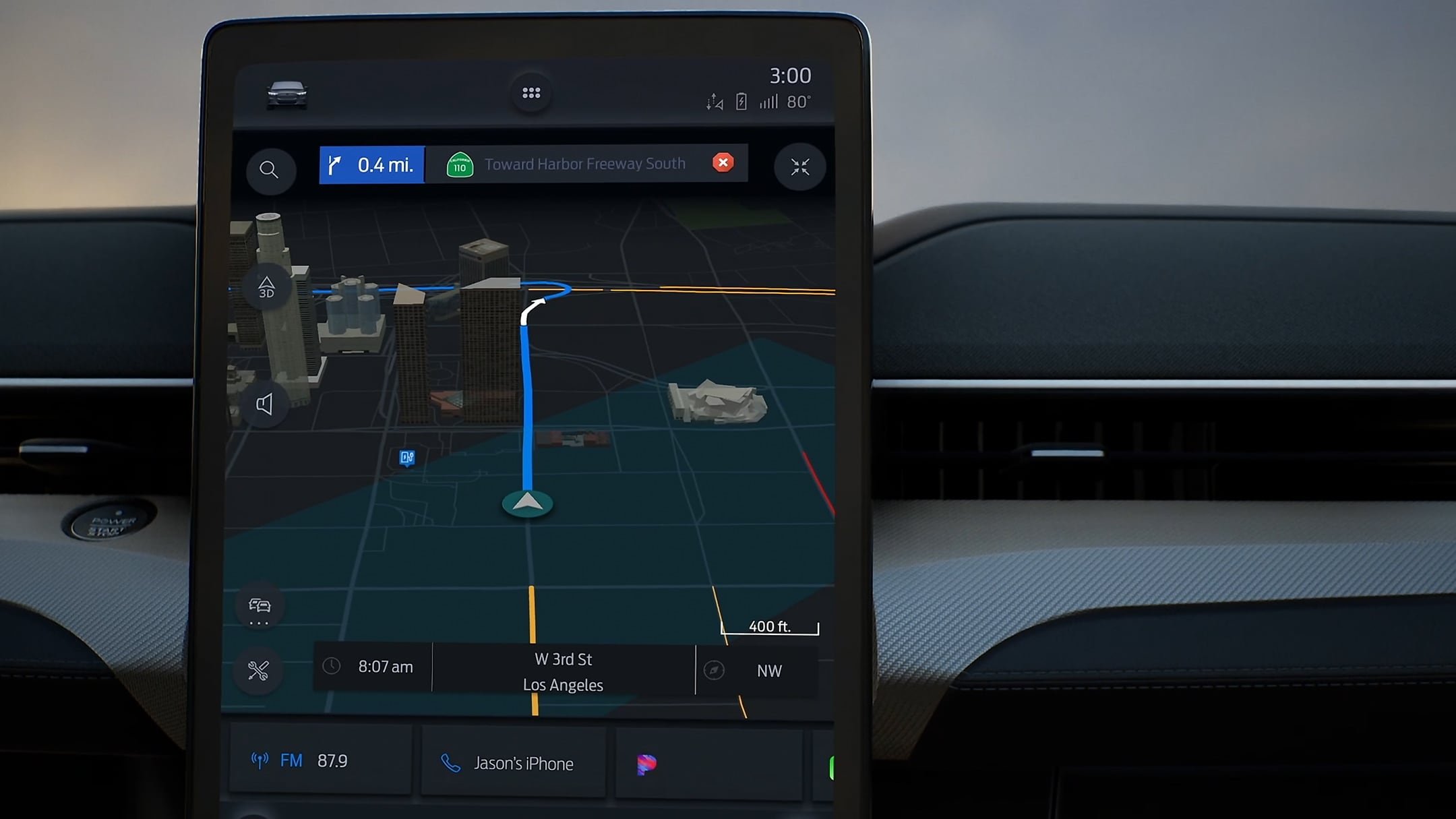 Navigation auf dem Ford SYNC 4 Touchscreen